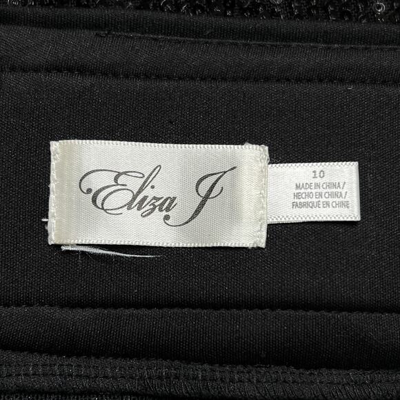 Eliza J Black Sequined Wide Leg Formal Pants High Rise Disco Whimsigoth Party - Picture 3 of 8